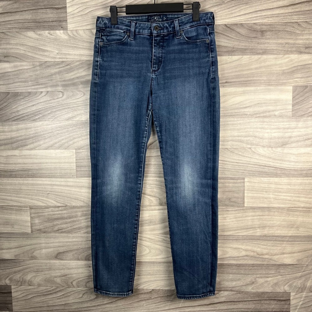 Lucky Brand Skinny Jeans Womens 6/28 Blue Medium Wash Denim Pockets‎ Stretch Zip